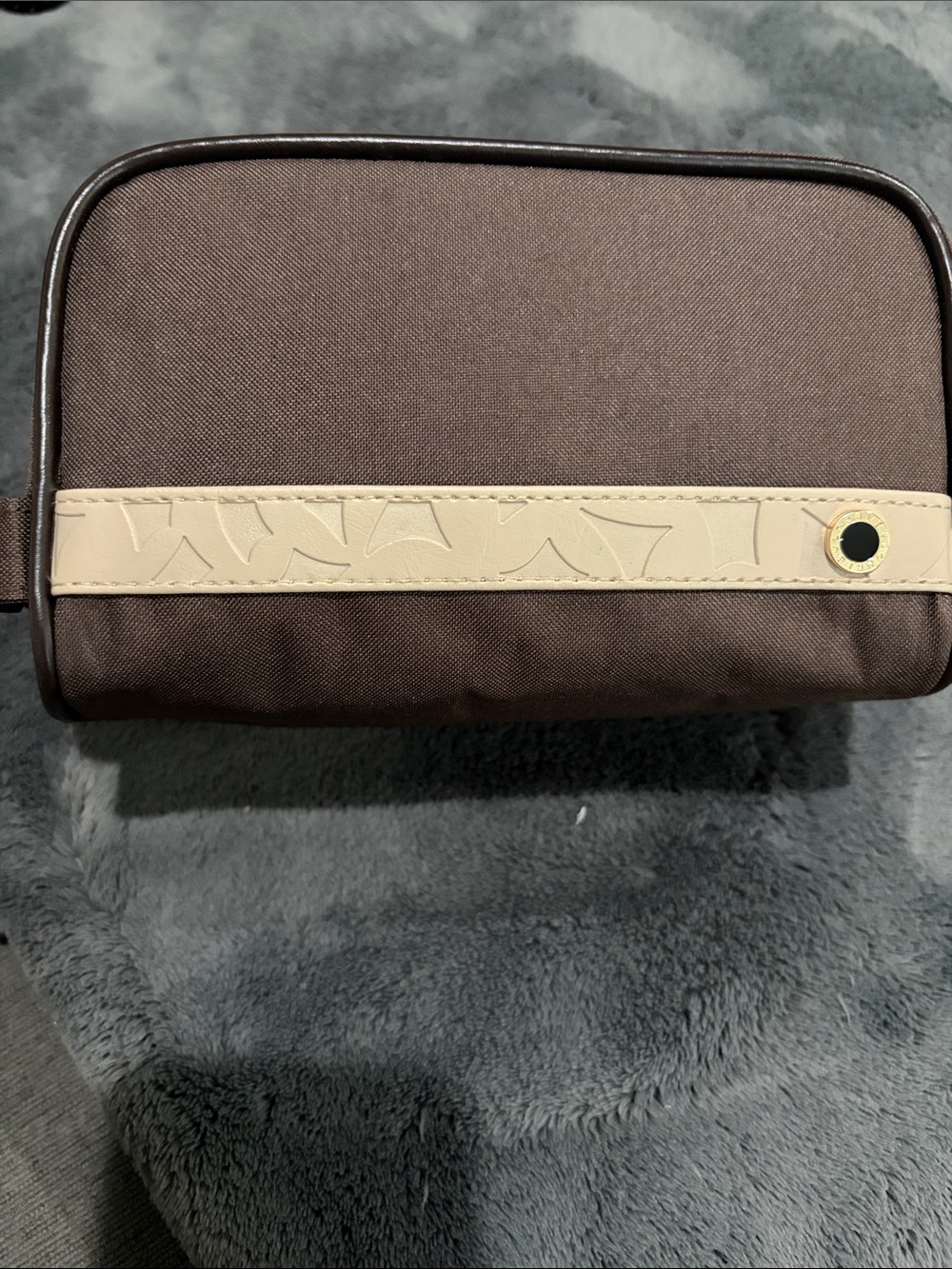 Bvlgari Brown Travel Organizer Pouch with Cream Accent